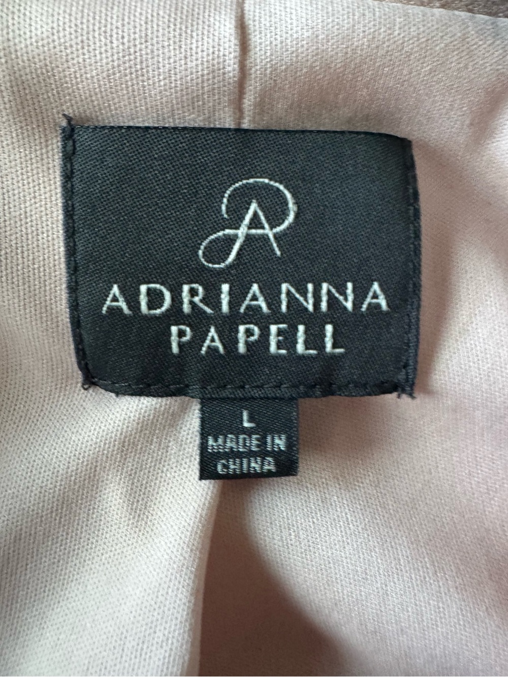 NWOT Adrianna Papell Light Blush Pink Open Front Bell Sleeve Asymmetrical Blazer - Picture 4 of 5